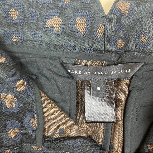 MARC By MARC JACOBS Black Animal Print Tuxedo Stripe Trouser Pants 6 SMALL EUC - Picture 3 of 11
